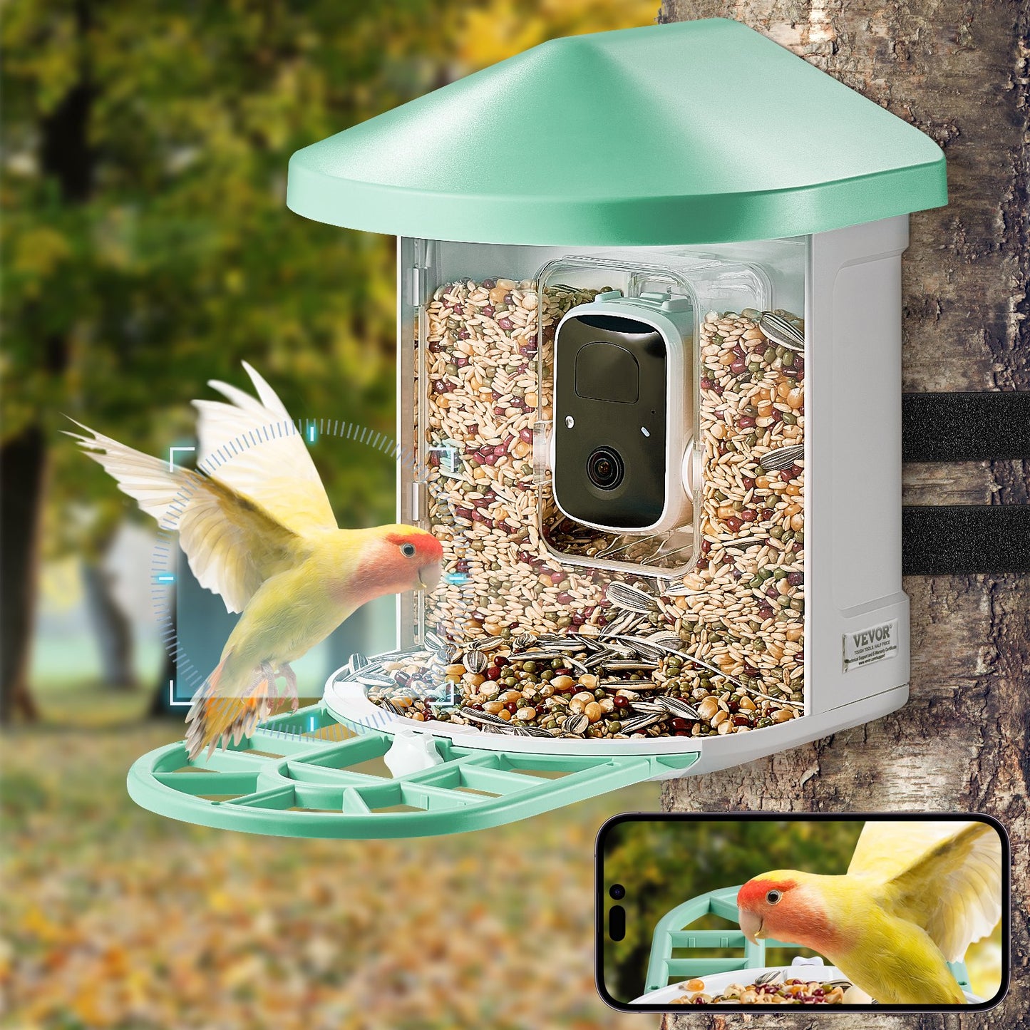 Smart Bird Feeder | With Camera 2K HD AI Identify Bird Species Auto Capture