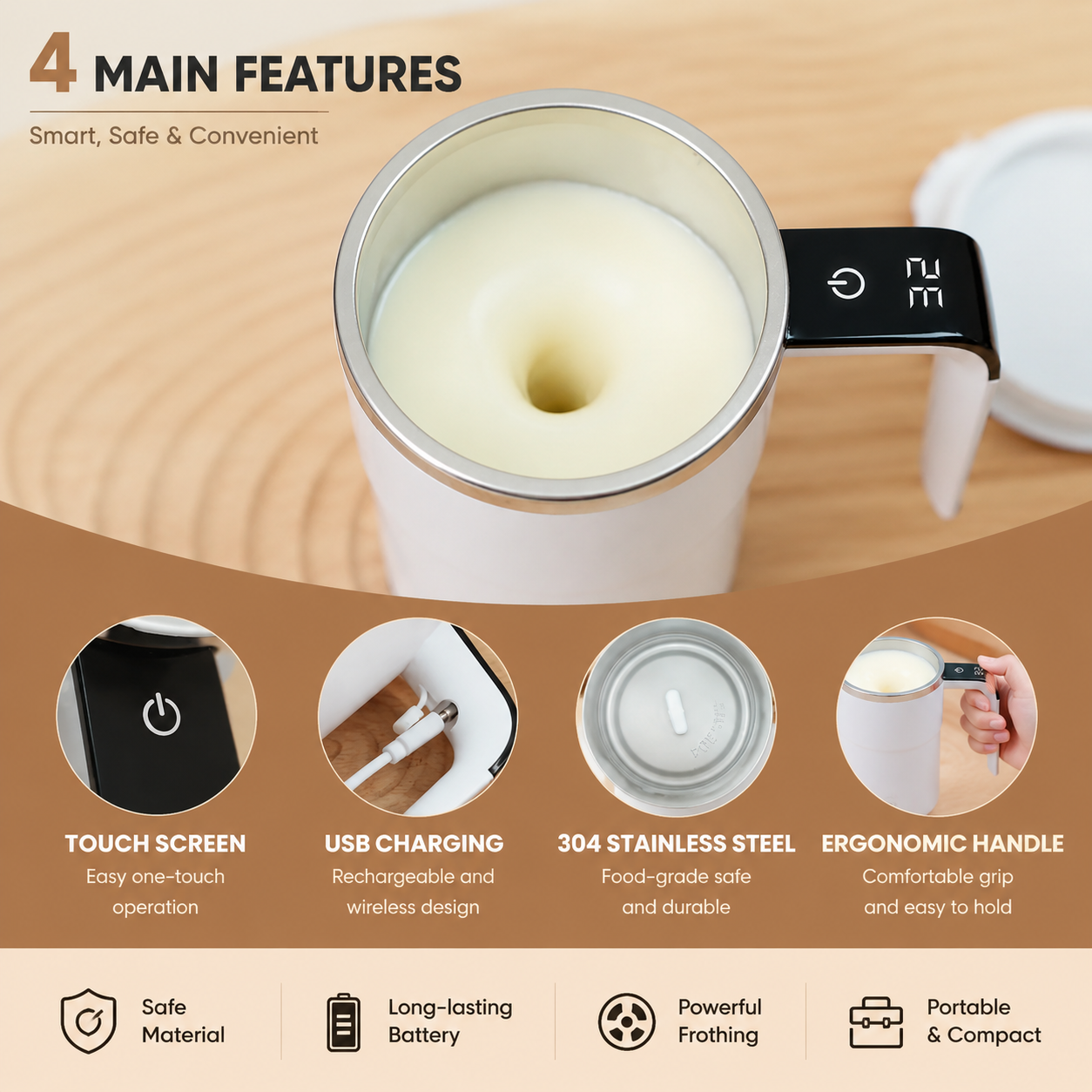Rioana™ Smart Self-Stirring Mug
