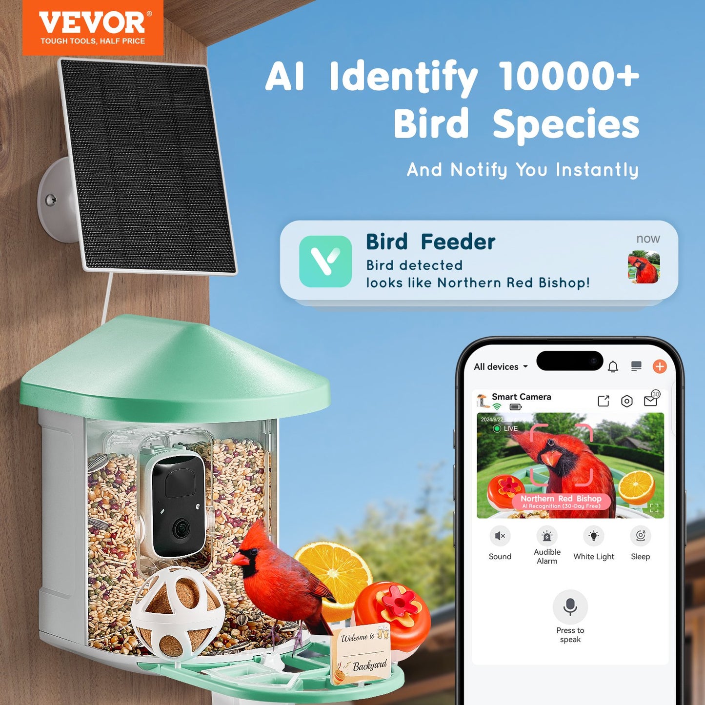 Smart Bird Feeder | With Camera 2K HD AI Identify Bird Species Auto Capture
