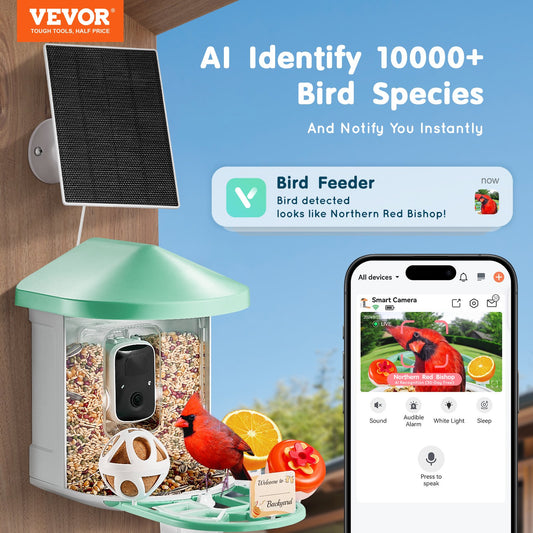 Smart Bird Feeder | With Camera 2K HD AI Identify Bird Species Auto Capture