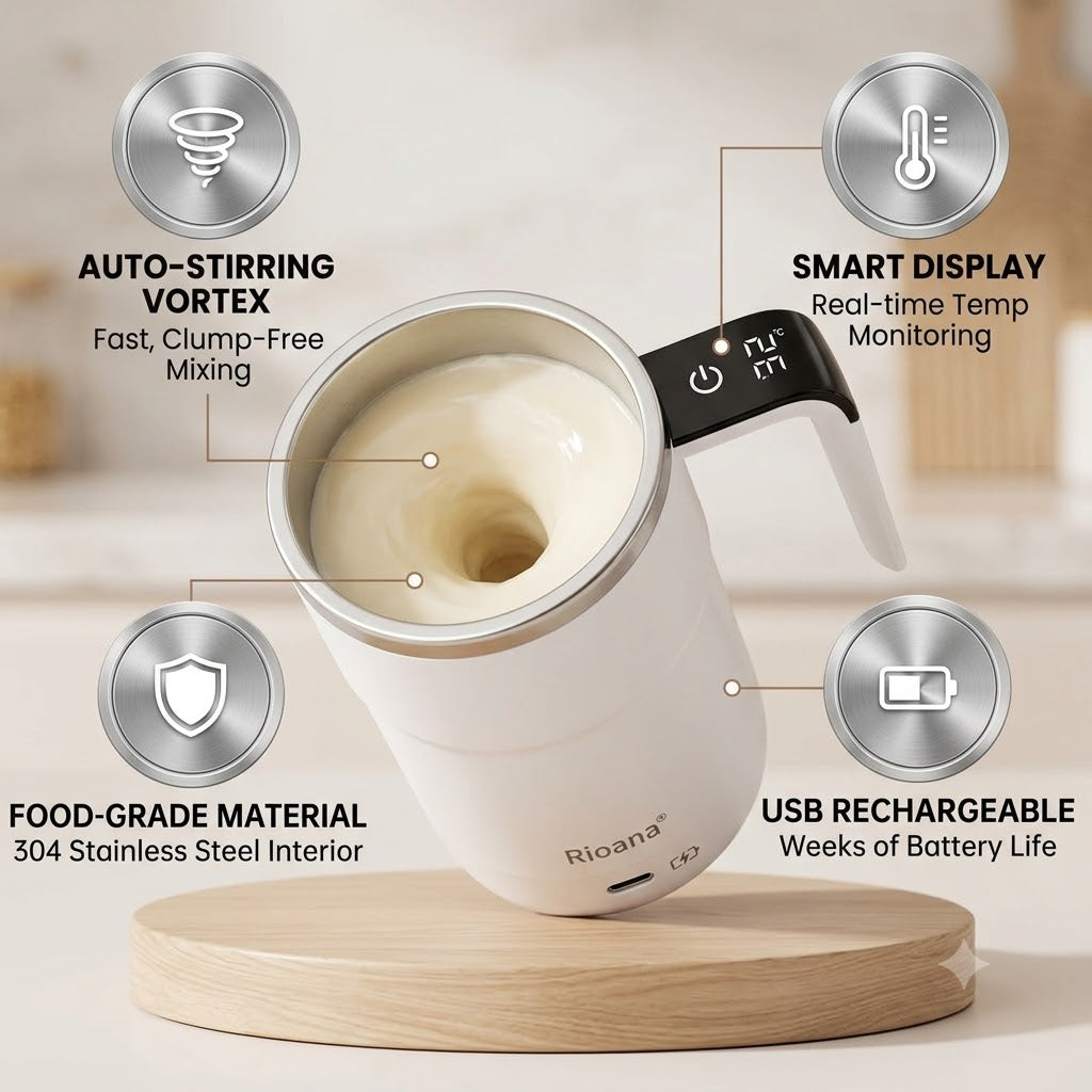Rioana™ Smart Self-Stirring Mug